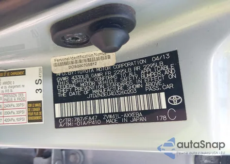 2013 Toyota Prius V Five/Three/Two из США, поврежденный, VIN JTDZN3EU4D3260203